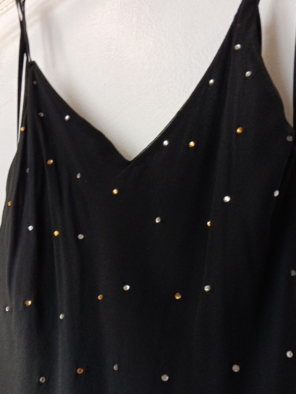 Vintage Beaded Ombre Spaghetti-Strap Maxi Dress in Black and Tan 606 - Picture 13 of 16